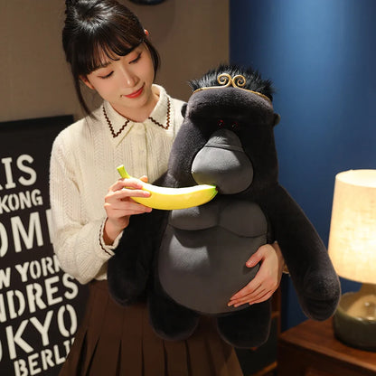 38cm  King Kong Plush Toys Black Ugly Gorilla Doll Movie Character Christmas Birthday Gift Zoo Souvenir