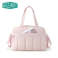 BAGSMART 旅行行李袋健身包女士帶濕口袋週末旅行袋防水手提行李機場登機包