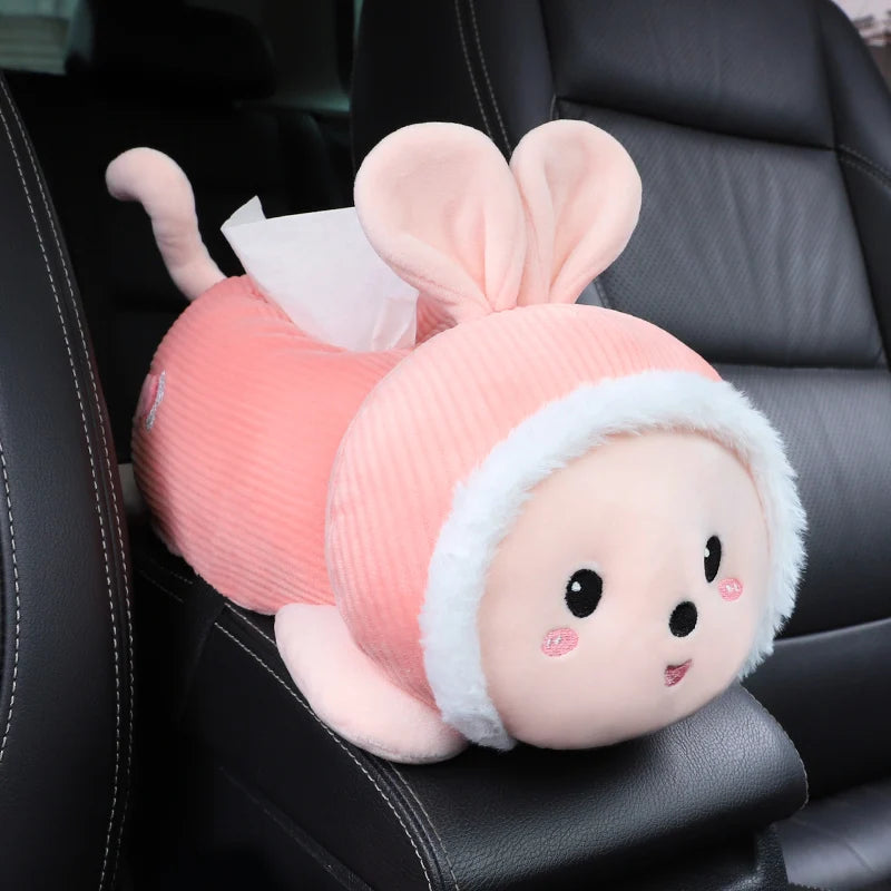 Monkey Tissue Holder for Car Plush Cute Car Tissue Holder High Quality Cartoon Dog Car Tissue Box Armrest Box