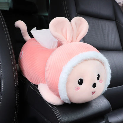 Monkey Tissue Holder for Car Plush Cute Car Tissue Holder High Quality Cartoon Dog Car Tissue Box Armrest Box