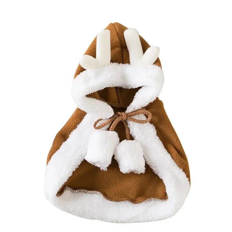 Pet Costumes Cute Christmas Cloak Cosplay Costume For Kittens Dog Clothes Antler Decoration Winter Warmth Pet Supplies