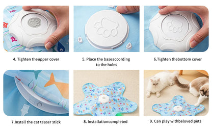 Cat Hunting Hood Toy Automatic Turntable Cat Teasing Stick Pet Game Hood Cat Interactive Hidden Hood Toy Consumes Cat Power