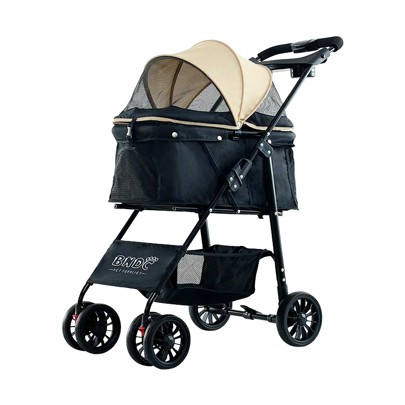 Pet Stroller,Dog Stroller Cart Carrier 4 Wheels Large Detachable  Folding Dog And Cat Portable Pet Stroller For Travel