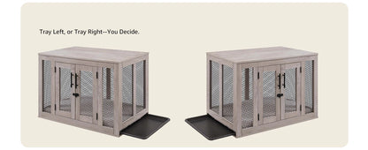 Sturdy Wood Dog Crate Furniture With 2 Drawers & Storage
