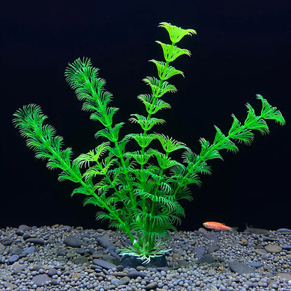 7.08 吋魚缸仿真植物水族箱人造裝飾植物擺飾水草魚缸塑膠裝飾 18 厘米