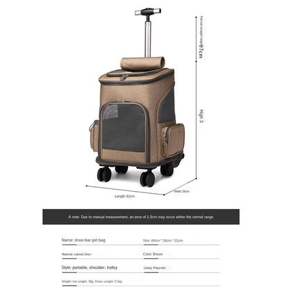 Pet Travel Stroller Travel  Adjustable Detachable Expandable Carrying Backpack