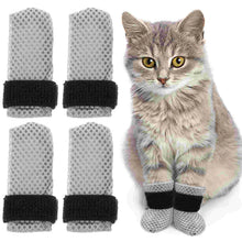 4 Pcs Cat Feet Scratch Protector Kitten Claw Caps Socks for Cats Mittens Indoor Anti Booties Polyester Nails Shoes