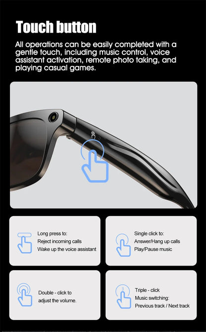 Xiaomi 1080P HD AI Smart Glasses Chat GPT 100MP Camera Bluetooth Call 260Mah Battery Voice Assistant Control Smart Glasses Hot
