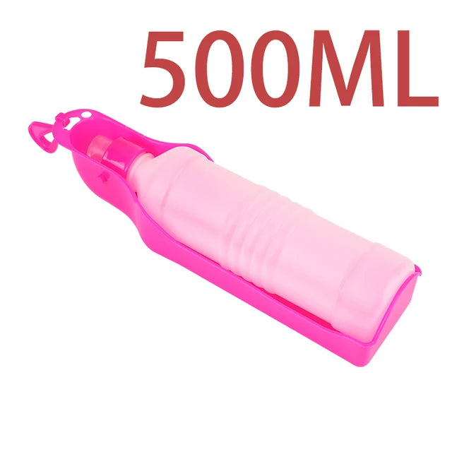 500ML Dog Water Bottle Folding Drinker Plastic Portable Water Bottle Pets Outdoor Travel Drinking Water Feeder Bowl for Dogs