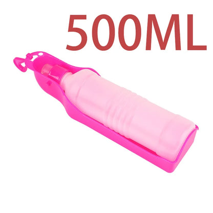 500ML Dog Water Bottle Folding Drinker Plastic Portable Water Bottle Pets Outdoor Travel Drinking Water Feeder Bowl for Dogs