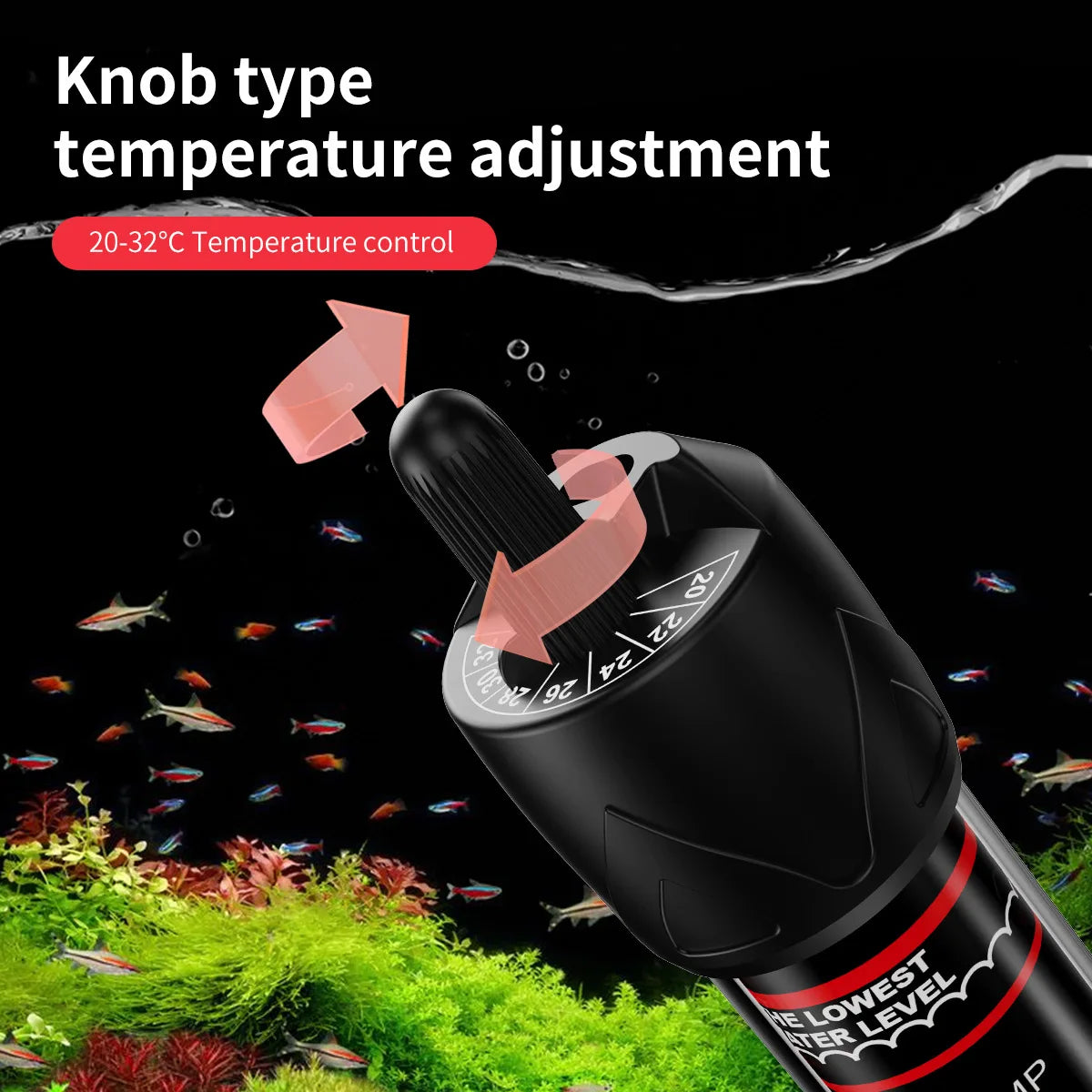 220v Adjustable Temperature Thermostat Heater Rod 25W/ 50W/ 100W/ 200W/ 300W Submersible Aquarium Fish Tank Water Heat