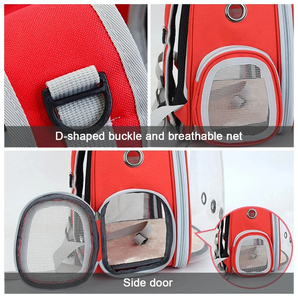 1Pcs Cat Bag Breathable Portable Pet Carrier Bag Outdoor Travel Backpack for Cat and Dog Transparent Pet Backpack Space Capsule