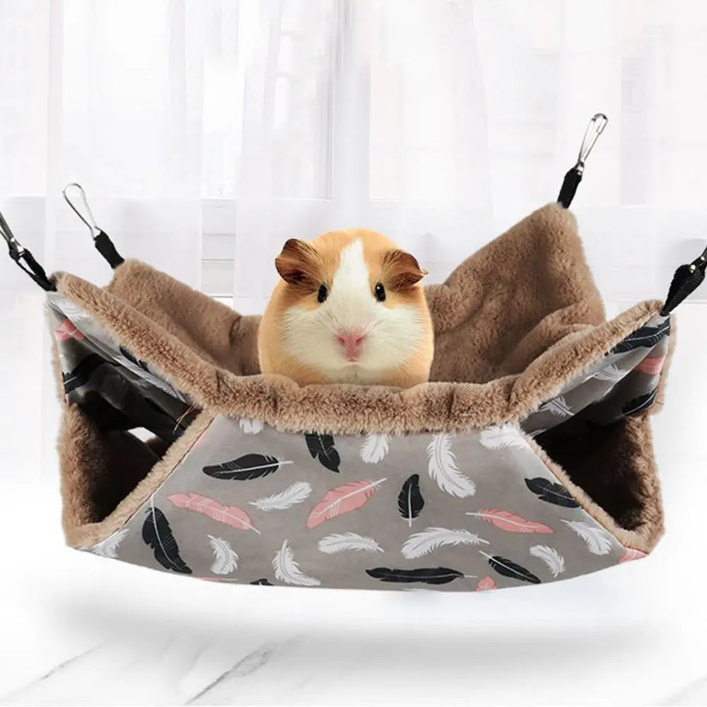 Hamster Warm Plush Hammock Small Animal Double-layer Thicken Sleeping Bag Nest Pets Rat Squirrel Hanging Cage House