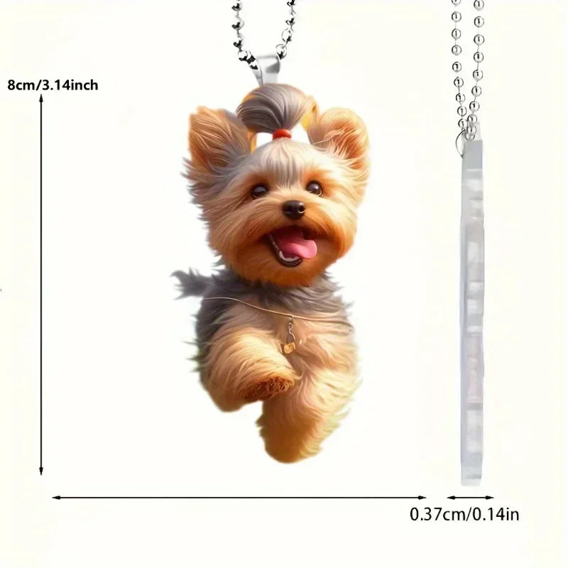 petshomesupplies 1 vibrant acrylic Happy Running Dog statue - car rearview mirror decoration, keychain bag, colorful and fun accessories