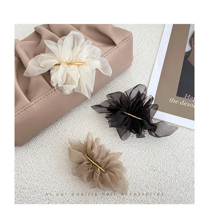 Fashionable Feminine Chiffon Hairpins Super Fairy Girls High Ponytail Spring Clips Spring Summer Duckbill Clips Hair Accessories