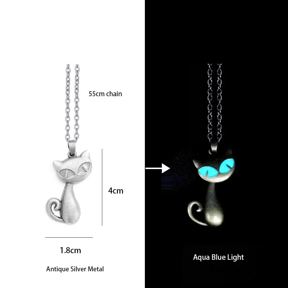 Luminous Glowing Lotus Cat Snake Ox Elephant Pendant Necklace Glow In The Dark Tree Necklace for Men Women  Halloween Gift