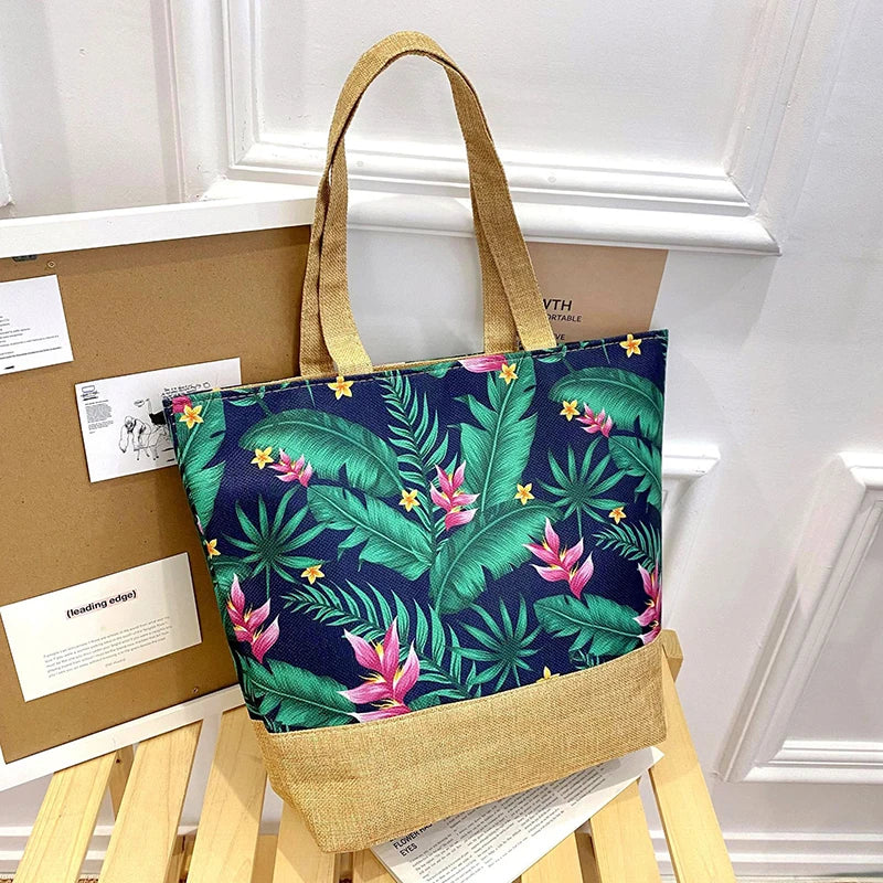 Women Handbag Floral Printed Beach Shopping Large Capacity Tote Bag Fashion Casua High Capacity Travel Ladies Shoulder Bag New