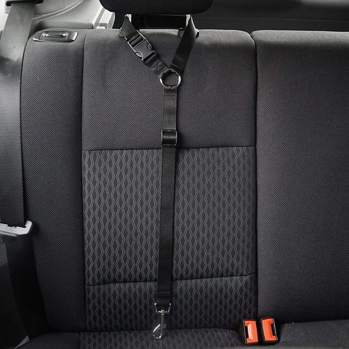 Solid Color Two-in-one Pet Car Seat Belt Nylon Lead Leash Backseat Safety Belt Adjustable Dogs Harness Collar Pet Accessories