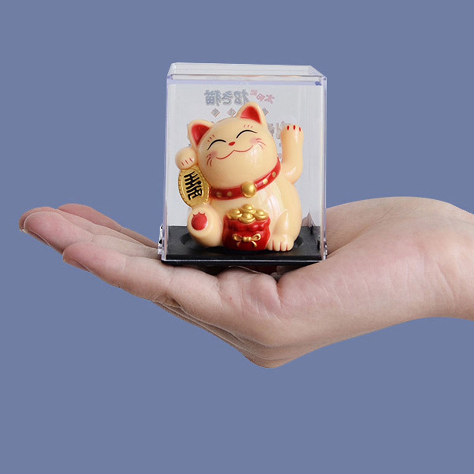 Solar Powered Maneki Neko Lucky Cat Welcoming Chinese Lucky Cat Waving