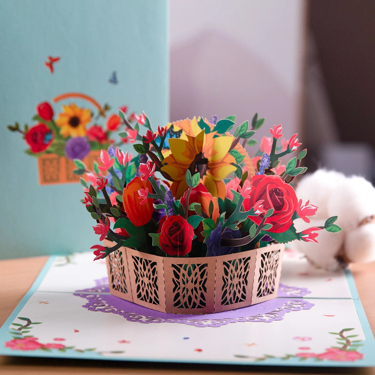 Pop-Up Flower Card Flora 3D Greeting Card for Birthday and Festivals