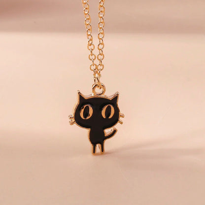 Cute Enamel Dog Cat Paw Necklaces for Women Men BFF Best Friends Couple Matching Pendant Necklace Set Birthday Gifts