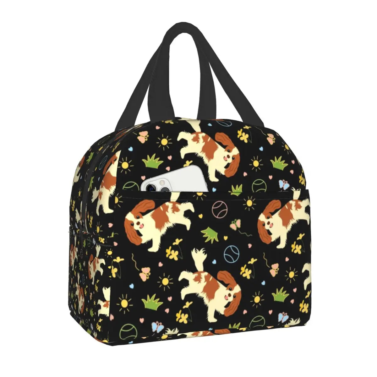 Cavalier King Charles Spaniel Dog Insulated Lunch Tote Bag for Women Portable Thermal Cooler Food Lunch Box Work School Travel