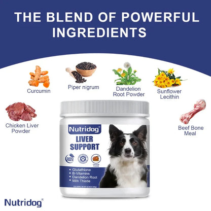 Liver Support Chews for Dogs With Milk Thistle & Curcumin - Liver Detox, Kidney & Hepatic Support -Chicken Flavor 120 Soft Chews