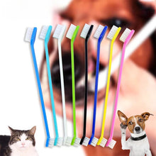 10PCS Pet Toothbrush Pet Long Handle Double Head Toothbrush Dog Oral Cleaning Care
