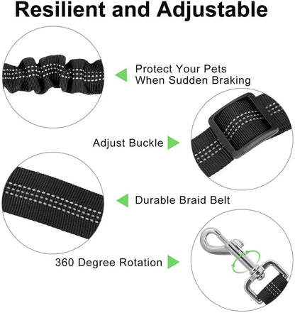 Pet Dog Car Seat Belt Retractable Buffer Elastic Reflective Safety Traction Rope Dog Leash Harness Dogs Dog Accessories Supplies