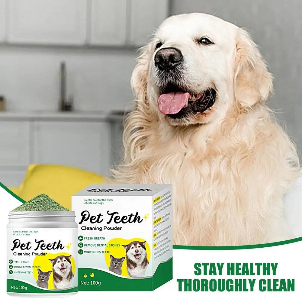 Food grade canine tooth cleaning powder, advanced care 100g formula, small and medium-sized canine tooth powder