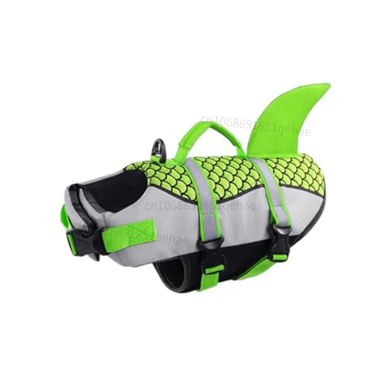 Dog Shark Life Jacket Ripstop Dog Life Vest for Swimming Boating Reflective Dog Life Jacket Floating Vest with Rescue Handle