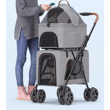 Lightweight folding portable cat dog pet cart car dog cat double cart bag can be separated