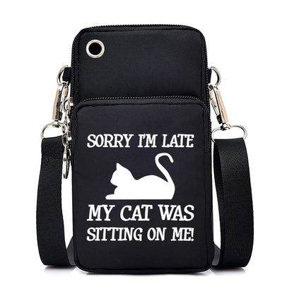 2024 Zipper Small Crossbody Bags Cartoon Anime Cat Women's Shoulder Purses and Handbags Girls Fashion Animal Mobile Phone Bag