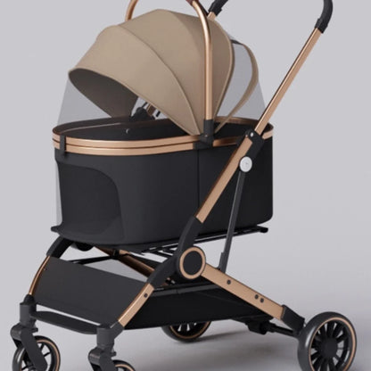Folding 4 Wheels Dog Trolley Pet Jogger for Small Medium Dogs Travel