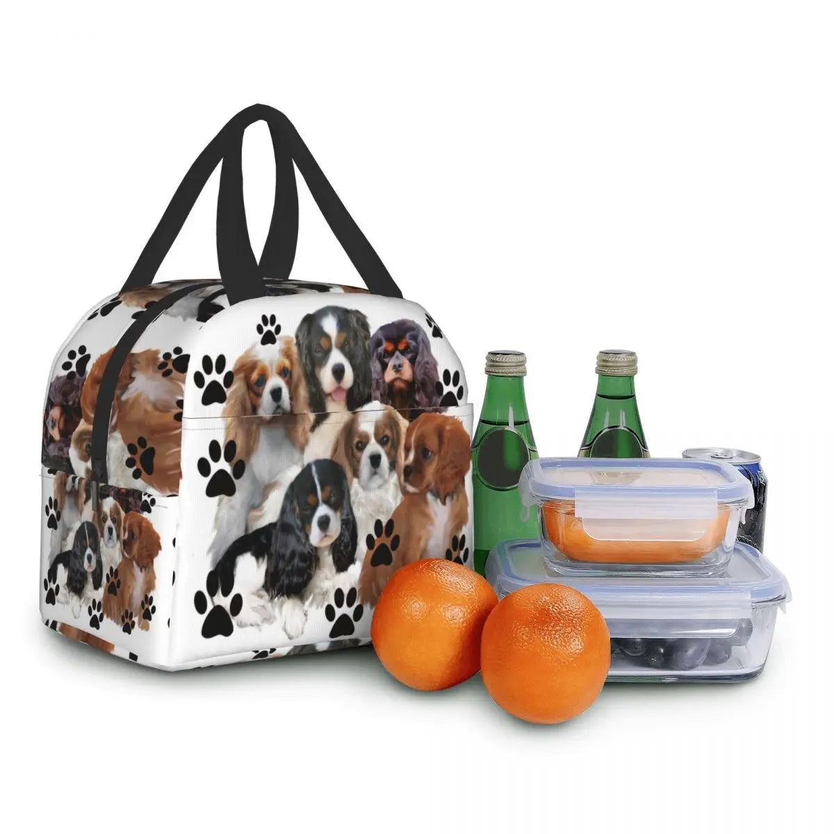 Cavalier King Charles Spaniel Dog Insulated Lunch Tote Bag for Women Portable Thermal Cooler Food Lunch Box Work School Travel