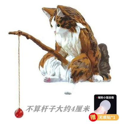 釣魚貓汽車內裝裝飾可愛樹脂帶管眼鏡汽車後視鏡掛件出風口車載飾品