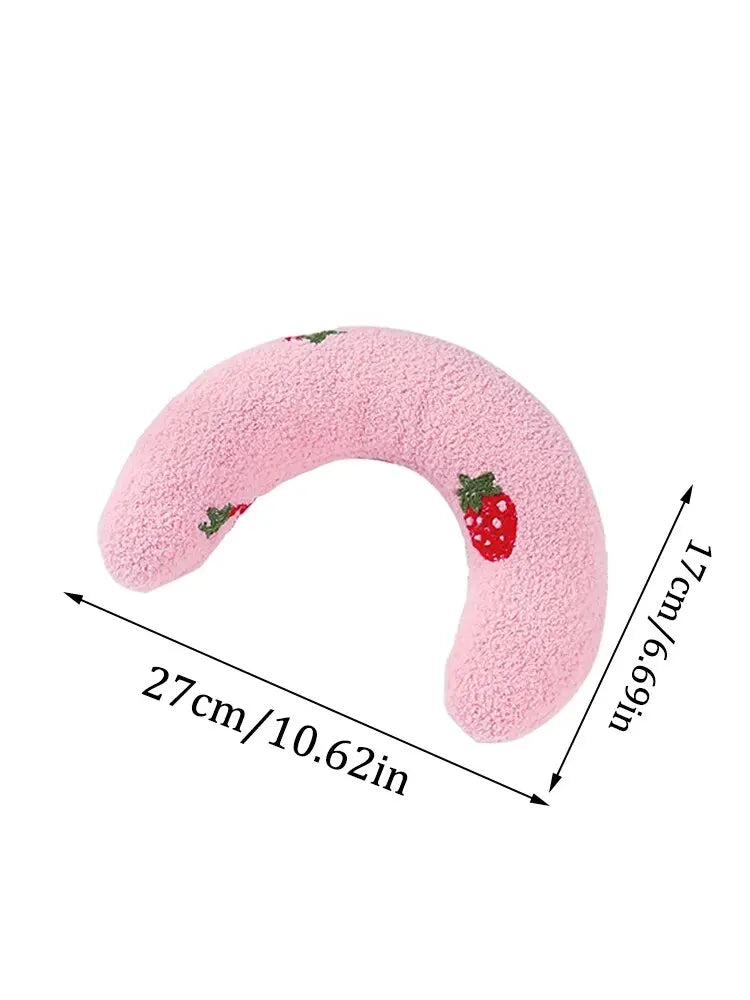 1PC Little Pillow for Cats, Ultra Soft Fluffy Pet Calming Toy Half Donut Cuddler for Joint Relief Sleeping Improve