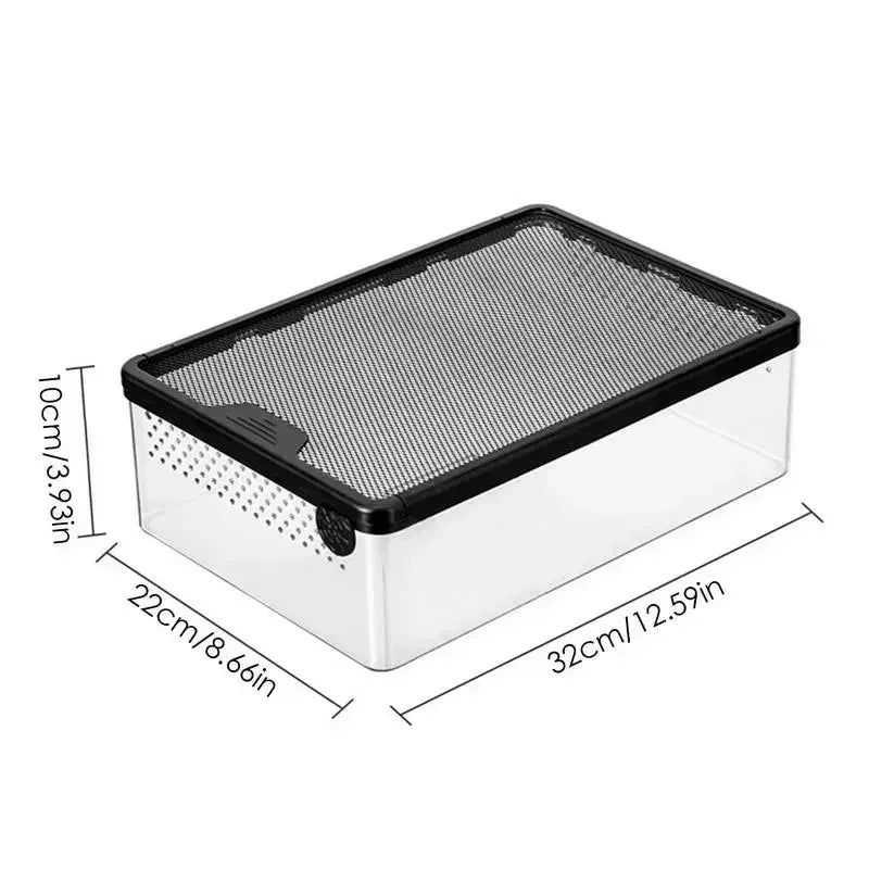 Reptile Feeding Boxs  Transparent Amphibian Insect Reptile Breeding Box Ventilated Hatching Container Reptile Terrarium Tanks