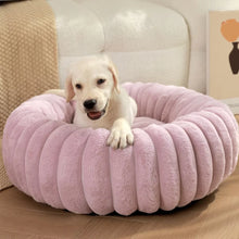 Round Plush Dog Bed for Medium Pets, Winter Soft Nest