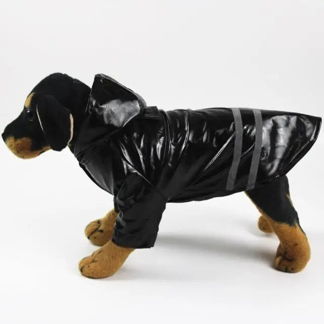 Waterproof Dog Raincoat with Hood & Reflective Strip Jacket