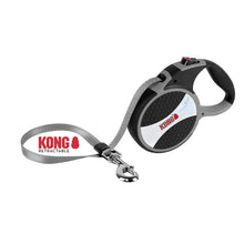KONG retractable dog leash, KONG Explore dog leash, large retractable dog leash, 24ft dog leash, heavy duty dog leash, dog leash for 110lbs, reflective dog leash, nylon retractable leash, leash for big dogs, safe retractable dog leash