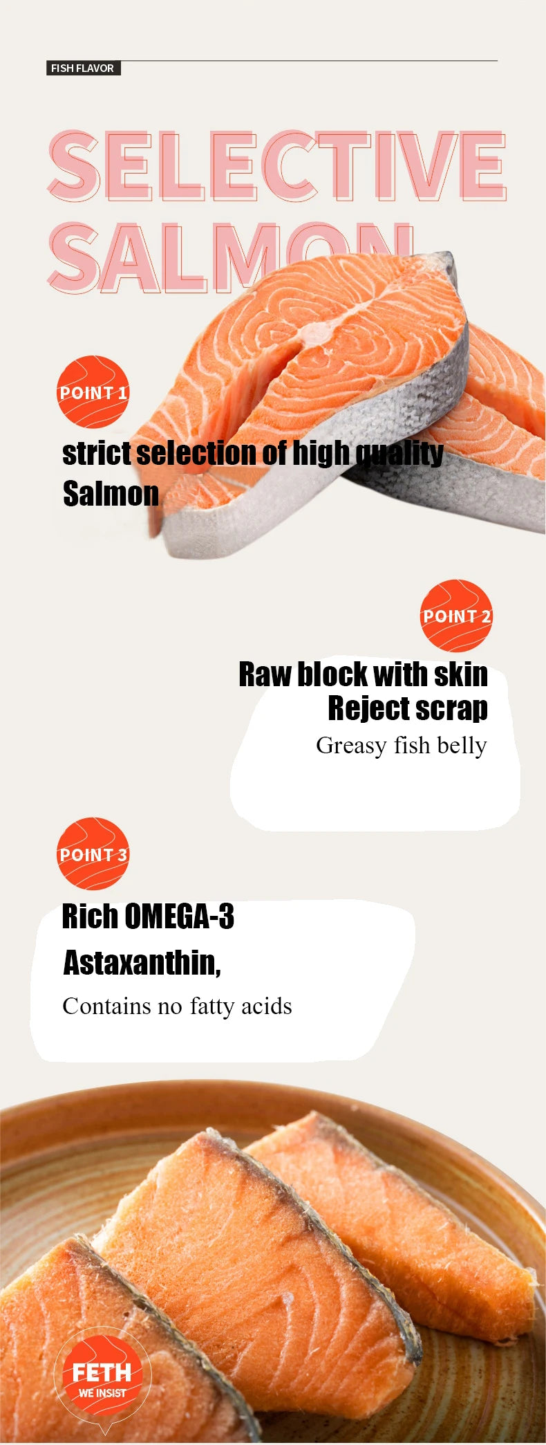 寵物零食冷凍乾燥鮭魚肉塊增肥毛鰓加鈣貓零食鮭魚乾狗零食