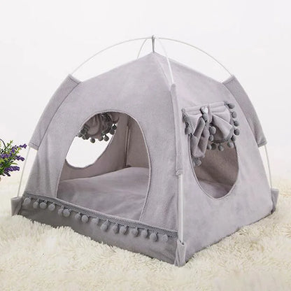 Foldable Cat & Dog Tent Bed – Summer Cave House for Small Pets