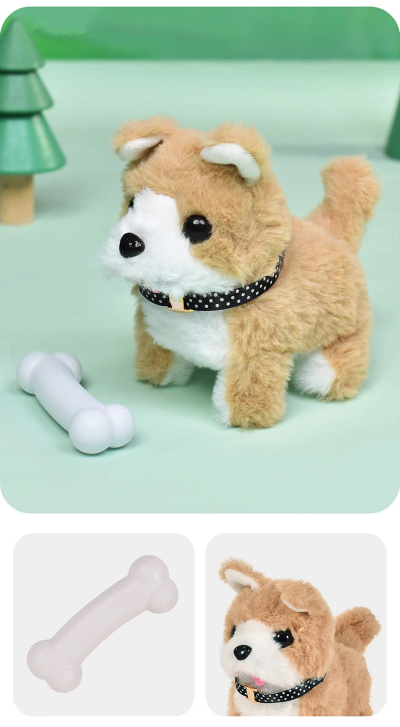 Children Pretend Play Pet Care Set Simulation Electric Plush Stuffed Dog Cat Rabbit Toy Walking Barking Education Toys for Girls