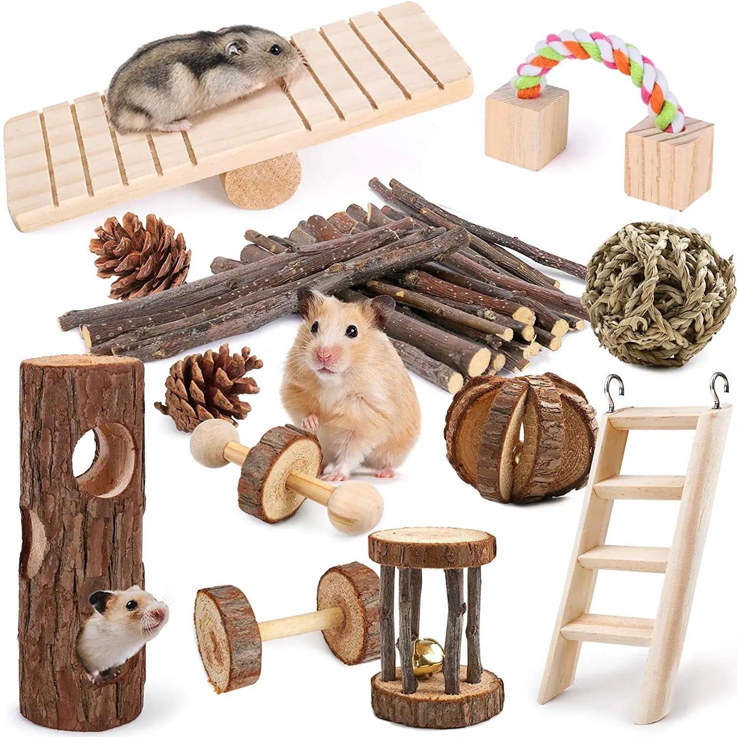 Combination Hamster Rabbit Mouse toy Hamster toy set Pet rabbit Guinea Pig parrot play Moorwood supplies