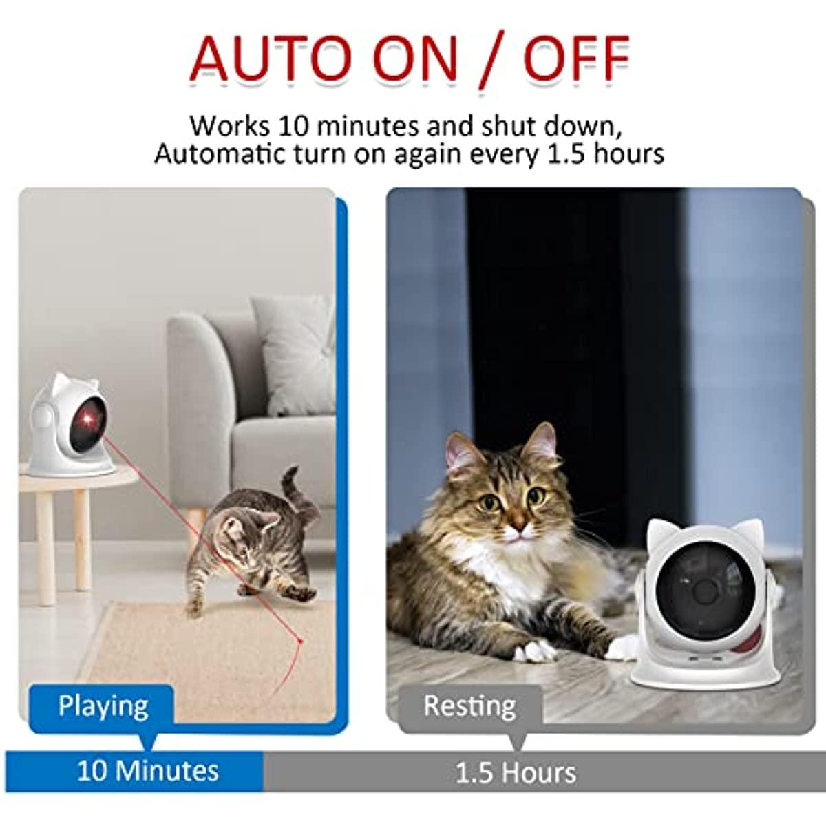ATUBAN 充電自動雷射貓玩具，適用於室內貓/小貓/狗的互動貓玩具，快慢模式