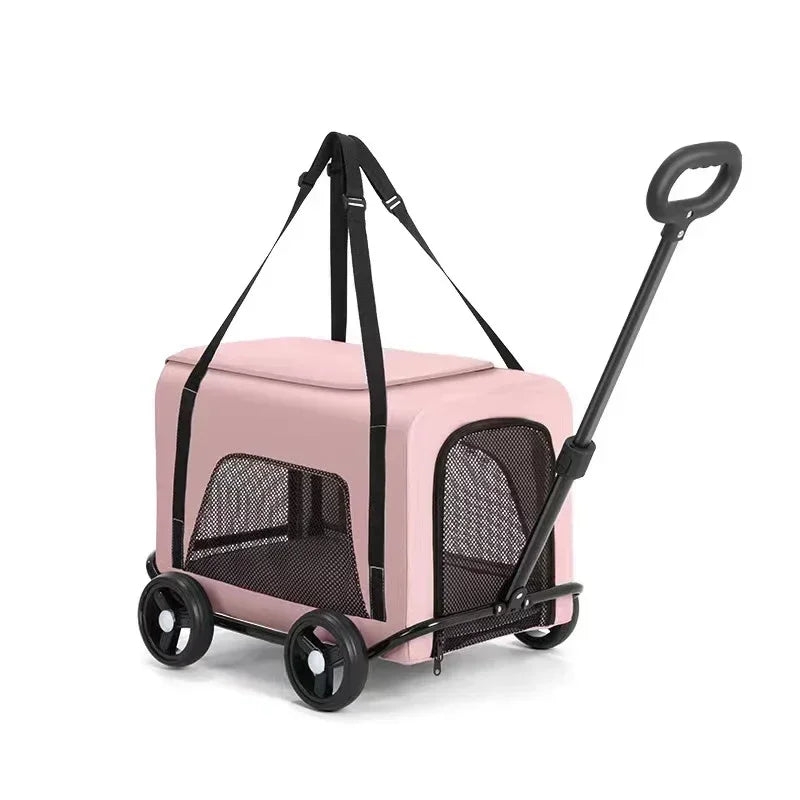 Wholesale Lightweight 4-Wheel Pet Travel Trolley Detachable Dog Stroller Pet Carrier Bag for Cats and Dogs