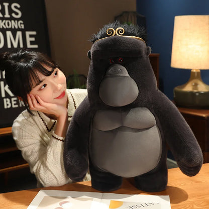 38cm  King Kong Plush Toys Black Ugly Gorilla Doll Movie Character Christmas Birthday Gift Zoo Souvenir