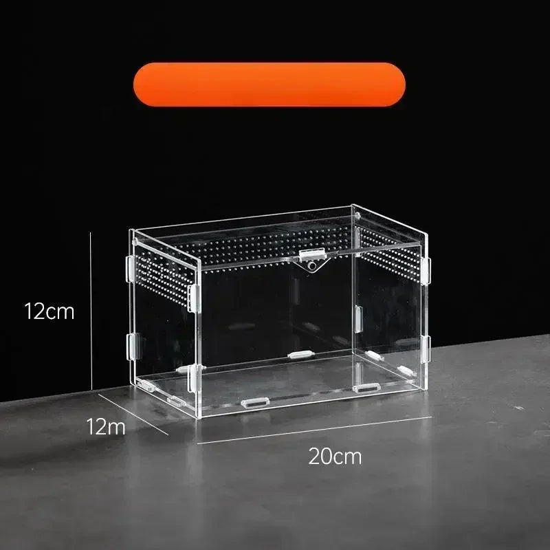 Acrylic Transparent Reptile Terrarium Breeding Box Turtle Cage Nano Arboreal Tarantula Enclosure Dearded Dragon Reptiles Habitat