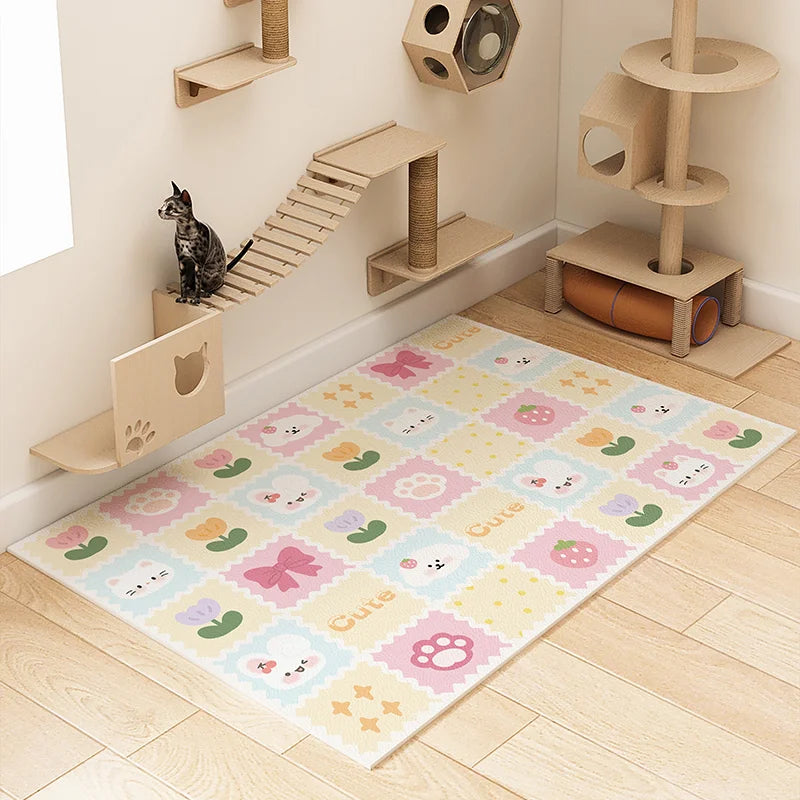 ペット用ゴミ箱 PVC防水・尿パッド付き犬用フェンス 犬小屋 滑り止めプラスチックカーペット 掃除不要
